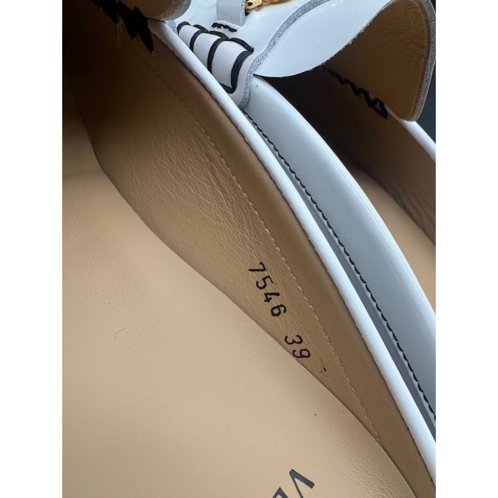 Versace Medusa Biggie White Leather Mule Loafers Gold Hardware IT 39 US 9 NEW - Picture 8 of 14